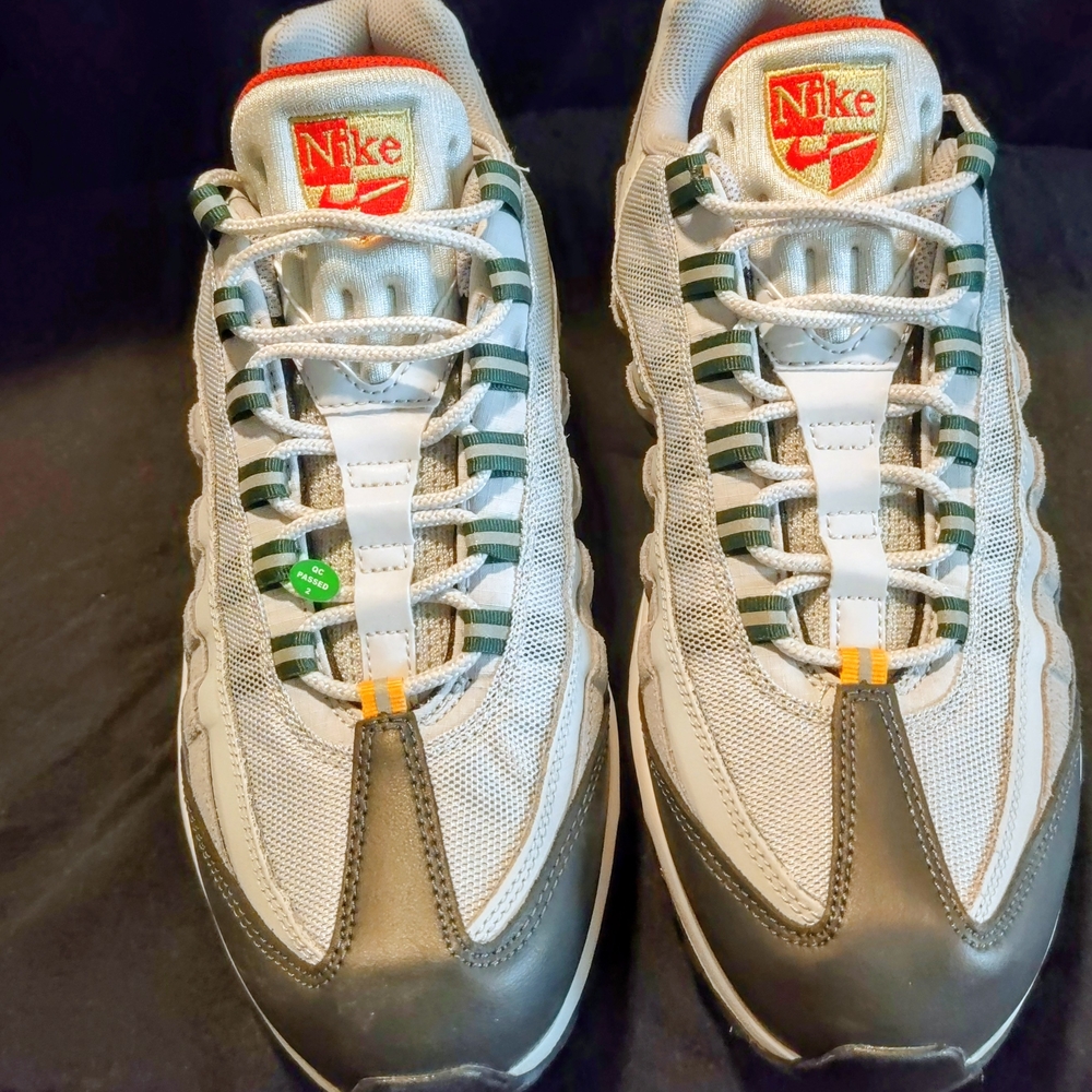Nike Air Max 95 in Gray and White with Green Accents
